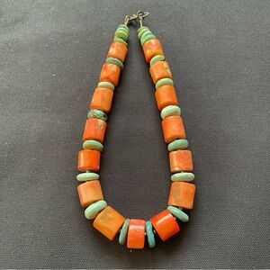 Vintage Chunky Coral & Turquoise Necklace